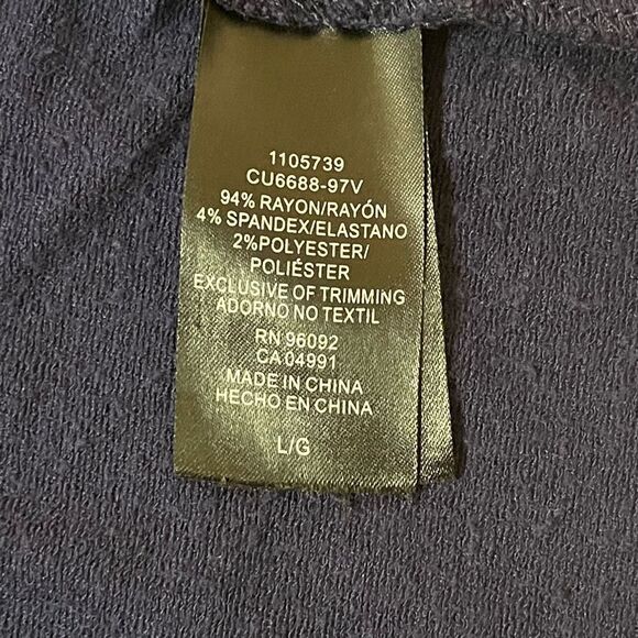 Two Hilary Radley long sleeve dresses. Blue and gray/White. Both Large - Picture 2 of 9